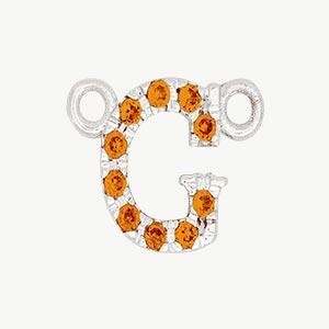 White Gold, Orange Sapphire Letter - Image 35