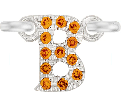 White Gold, Orange Sapphire Letter - Image 4