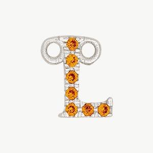 White Gold, Orange Sapphire Letter - Image 40