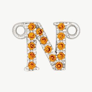 White Gold, Orange Sapphire Letter - Image 42