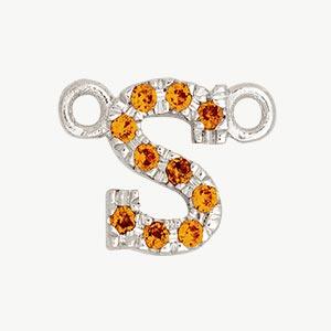 White Gold, Orange Sapphire Letter - Image 47