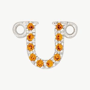White Gold, Orange Sapphire Letter - Image 49