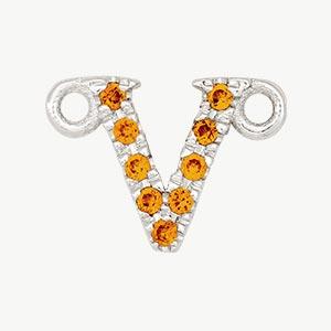 White Gold, Orange Sapphire Letter - Image 50