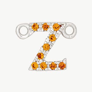White Gold, Orange Sapphire Letter - Image 54