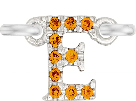 White Gold, Orange Sapphire Letter - Image 7