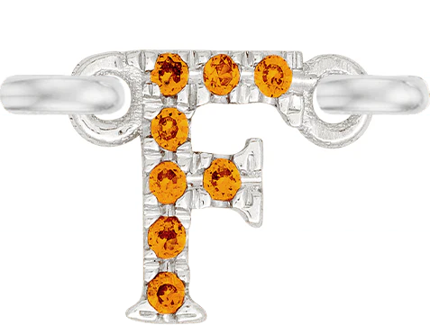 White Gold, Orange Sapphire Letter - Image 8