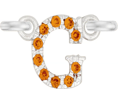 White Gold, Orange Sapphire Letter - Image 9