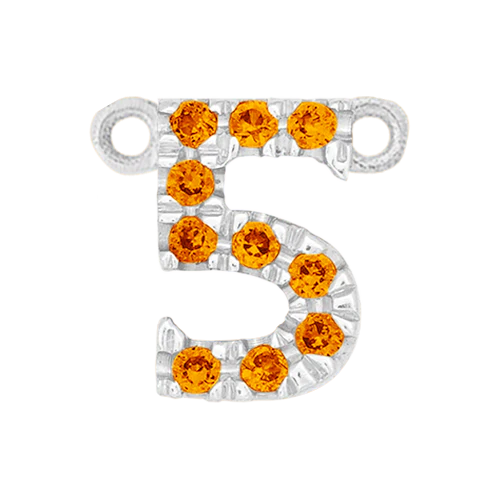 Orange Sapphire + 14k White Gold Number Charm - Image 6