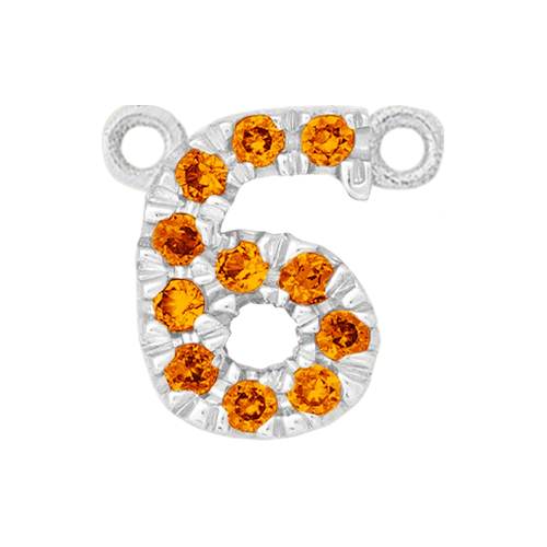 Orange Sapphire + 14k White Gold Number Charm - Image 7