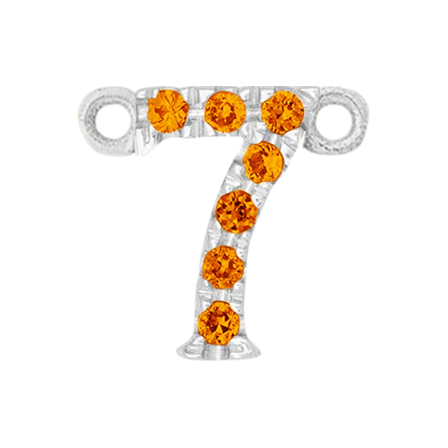 Orange Sapphire + 14k White Gold Number Charm - Image 8