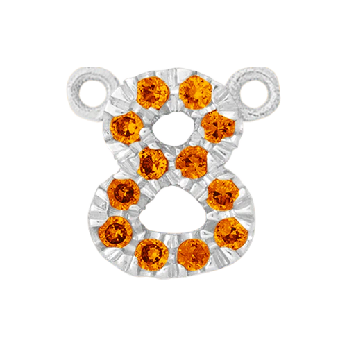 Orange Sapphire + 14k White Gold Number Charm - Image 9