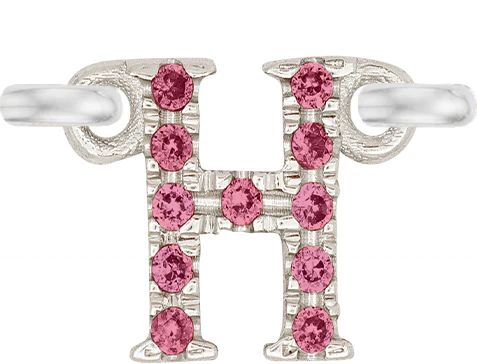 White Gold, Pink Sapphire Letter - Image 10