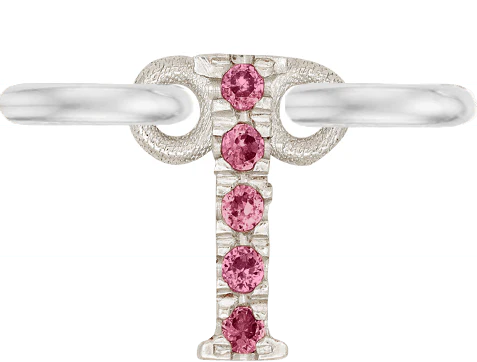 White Gold, Pink Sapphire Letter - Image 11