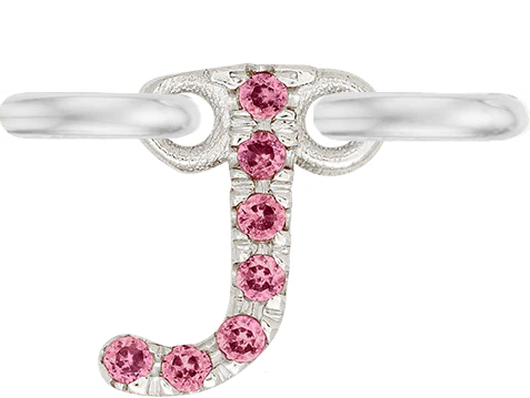 White Gold, Pink Sapphire Letter - Image 12