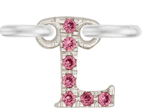 White Gold, Pink Sapphire Letter - Image 14