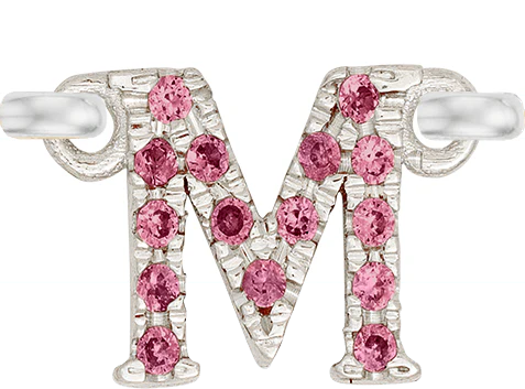 White Gold, Pink Sapphire Letter - Image 15