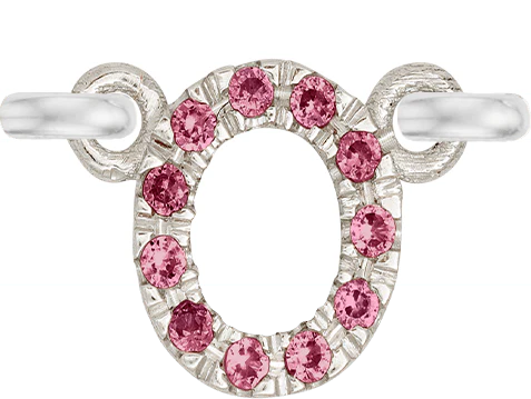 White Gold, Pink Sapphire Letter - Image 17