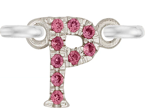 White Gold, Pink Sapphire Letter - Image 18