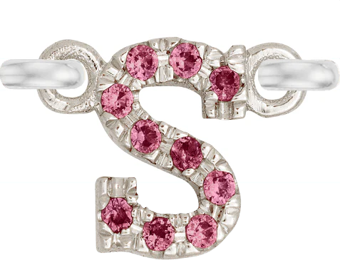 White Gold, Pink Sapphire Letter - Image 21