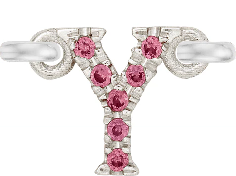White Gold, Pink Sapphire Letter - Image 27