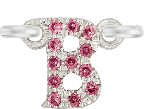 White Gold, Pink Sapphire Letter - Image 4