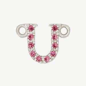 White Gold, Pink Sapphire Letter - Image 49