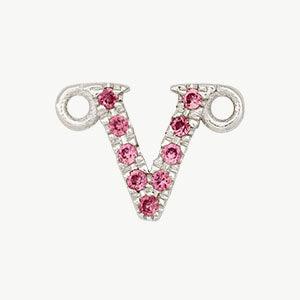 White Gold, Pink Sapphire Letter - Image 50