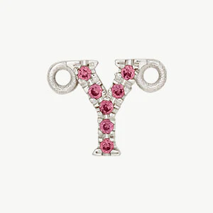 White Gold, Pink Sapphire Letter - Image 53