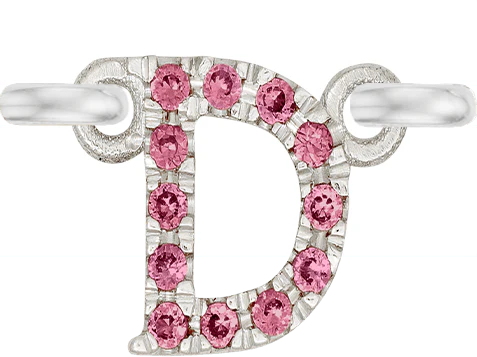 White Gold, Pink Sapphire Letter - Image 6