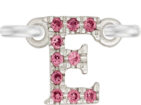 White Gold, Pink Sapphire Letter - Image 7