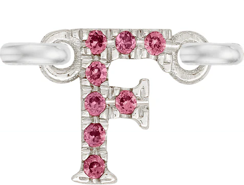 White Gold, Pink Sapphire Letter - Image 8