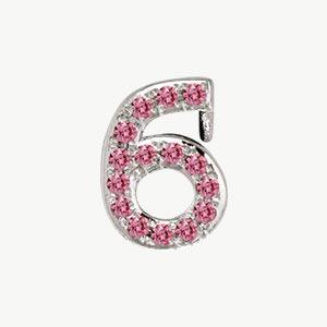 White Gold, Pink Sapphire Number Bead - Image 19