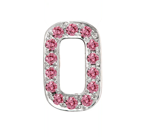 White Gold, Pink Sapphire Number Bead - Image 3