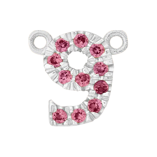 Pink Sapphire + 14k White Gold Number Charm - Image 10
