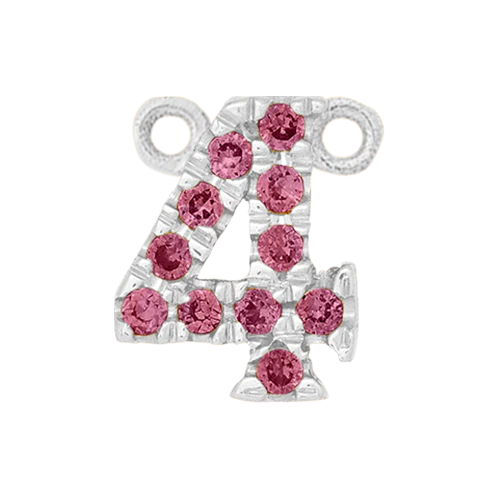 Pink Sapphire + 14k White Gold Number Charm - Image 5