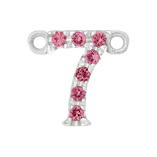 Pink Sapphire + 14k White Gold Number Charm - Image 8