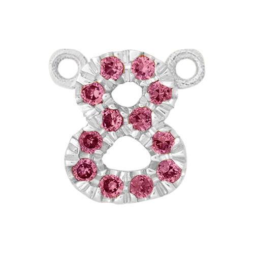 Pink Sapphire + 14k White Gold Number Charm - Image 9