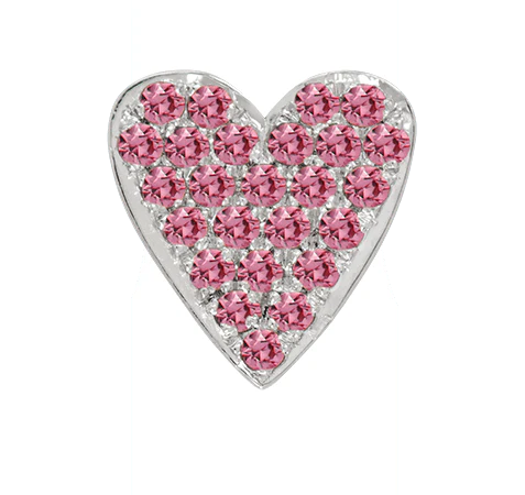 White Gold, Pink Sapphire Charm Bead - Image 4