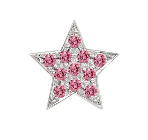 White Gold, Pink Sapphire Charm Bead - Image 5