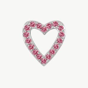 White Gold, Pink Sapphire Charm Bead - Image 7