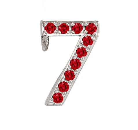 White Gold, Ruby Number Bead - Image 10