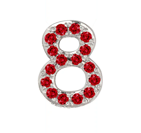 White Gold, Ruby Number Bead - Image 11