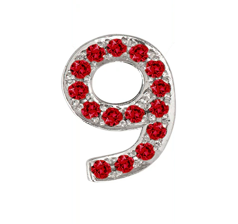White Gold, Ruby Number Bead - Image 12