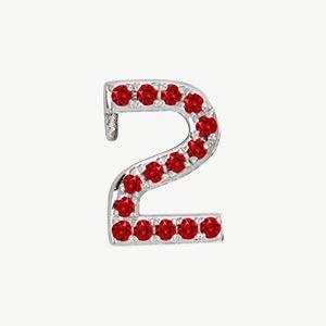 White Gold, Ruby Number Bead - Image 15