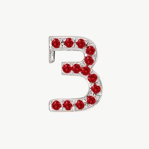 White Gold, Ruby Number Bead - Image 16