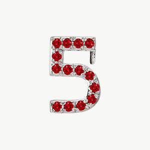 White Gold, Ruby Number Bead - Image 18