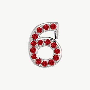 White Gold, Ruby Number Bead - Image 19