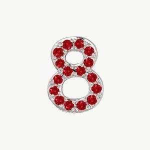 White Gold, Ruby Number Bead - Image 21