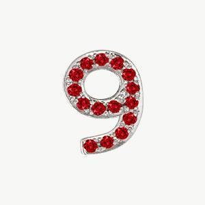 White Gold, Ruby Number Bead - Image 22