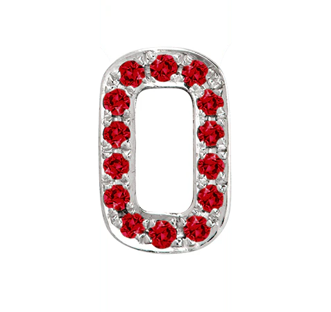 White Gold, Ruby Number Bead - Image 3